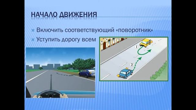 Начало движения, маневрирование 1 тема