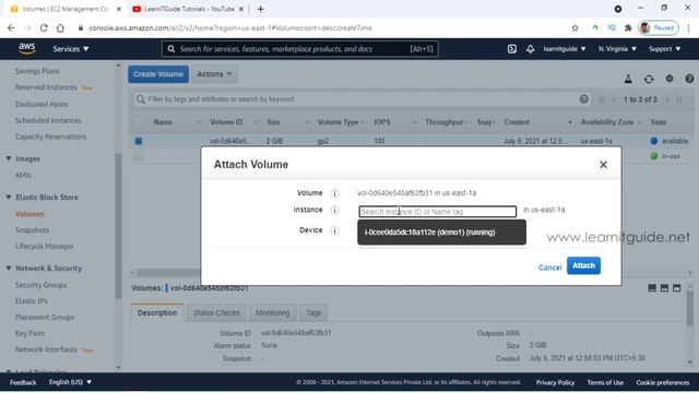 How to Attach AWS EBS Volume to AWS EC2 Instance | AWS Beginners Tutorial смотреть онлайн