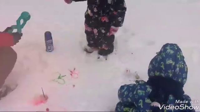 Рисуем на снегу!))) смотреть онлайн