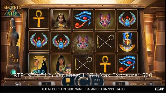 Secrets of the Nile slot by Leap Gaming смотреть онлайн