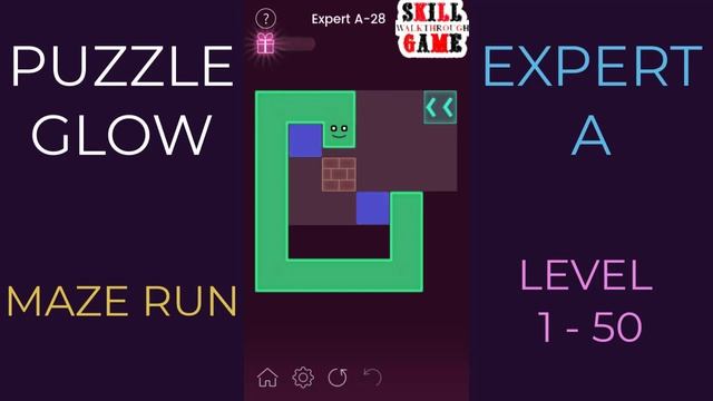 Puzzle Glow | Maze Run | Expert A Level 1- 50 | Walkthrough смотреть онлайн