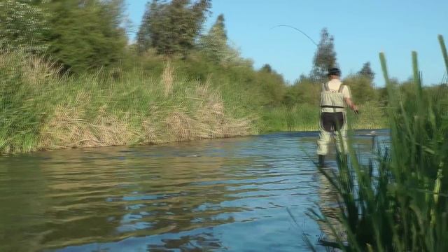 Рыбалка нахлыстом на мелкой речке. смотреть онлайн
