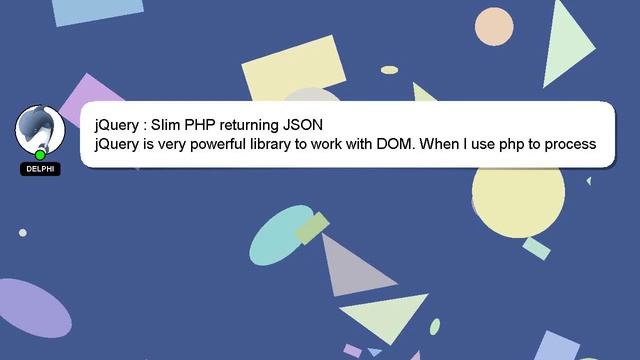 jQuery : Slim PHP returning JSON смотреть онлайн