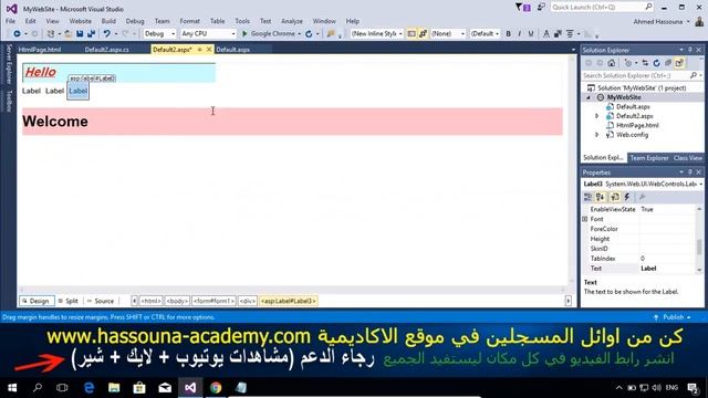#308 C# Label TextBox Button ASP NET Web Forms Part C SHARP ادوات اساسية تعليم سي شارب смотреть онлайн