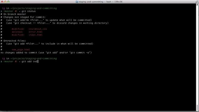 Staging & Committing Changes [Learn Git Video Course] смотреть онлайн