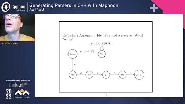 Generating Parsers in C++ with Maphoon - Part 1 of 2 - Hans de Nivelle - CppCon 2022 смотреть онлайн