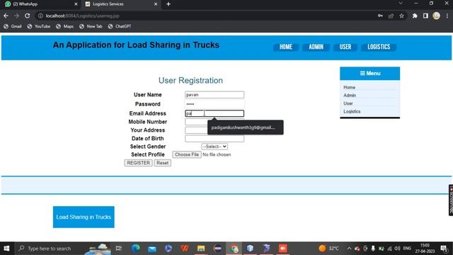 Application for Load Sharing in Trucks Project Using Java смотреть онлайн
