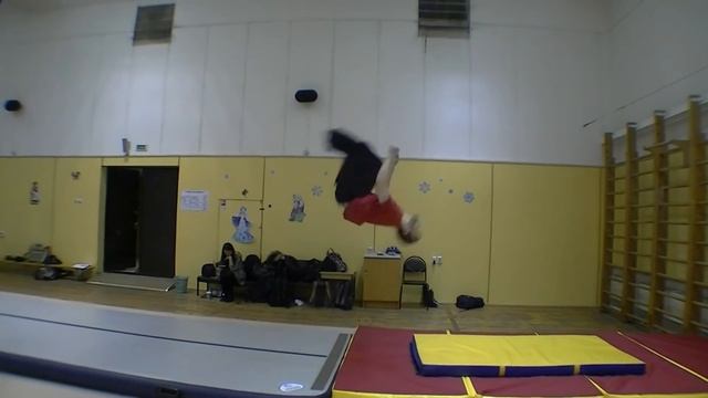 Заднее сальто Школа секция акробатики № 1 смотреть онлайн