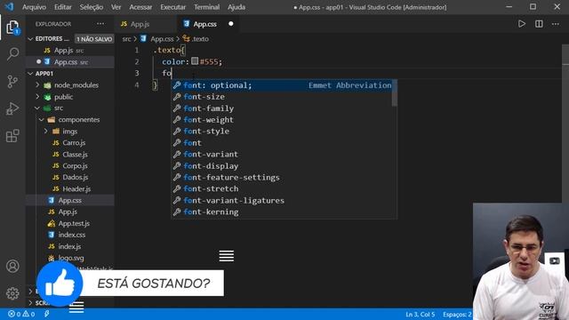 Usando CSS em React, formas de usar CSS em React - Curso de React - Aula 08 смотреть онлайн