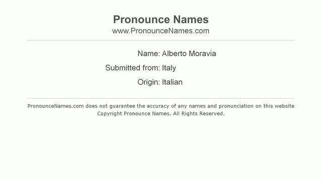 How to pronounce Alberto Moravia (Italian/Italy) - PronounceNames.com смотреть онлайн