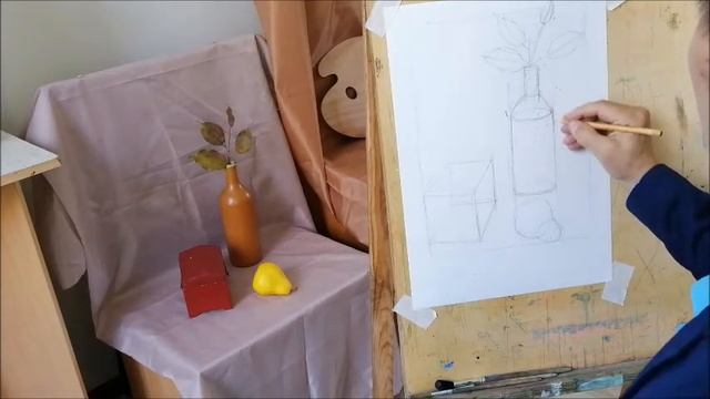Этюд натюрморта в технике гризайль 1 УРОК смотреть онлайн