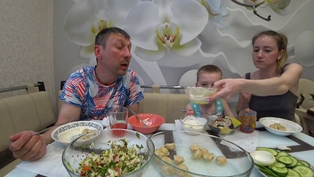 МУКБАНГ ПЕЛЬМЕНИ | MUKBANG DUMPLINGS #dumplings #StepFamily #mukbang