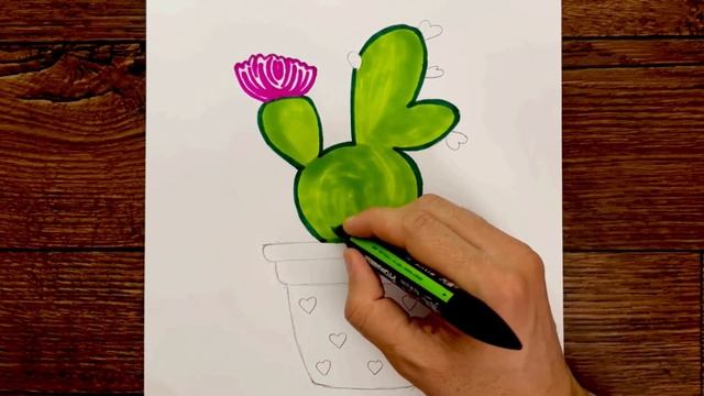 Kolay Kaktüs Nasıl Çizilir - Vazoda Kaktüs Çizimi - Çizim Mektebi Öğretici Karakalem Çizimleri 2021