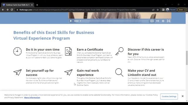 FREE CERTIFICATION | EXCEL SKILLS FOR BUSINESS VIRTUAL EXPERIENCE PROGRAM | GOLDMAN SACHS смотреть онлайн
