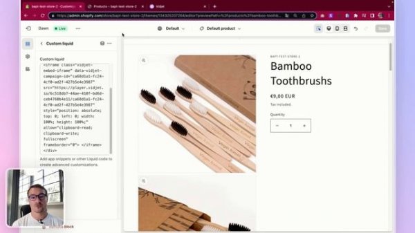 Embedding the Vidjet code on your page template - Tutorial