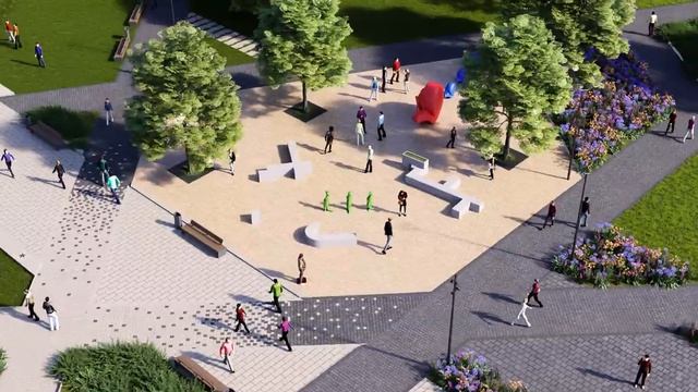 3D Визуализация проекта реконструкции эспланады в городе Пермь. смотреть онлайн