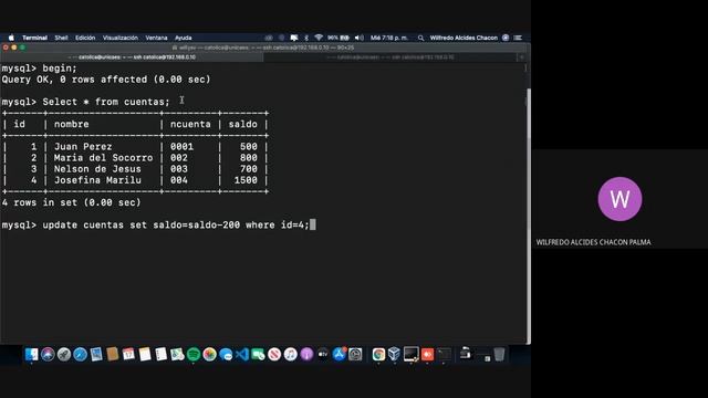 Uso de transacciones en MySQL y bloqueo de tablas. смотреть онлайн