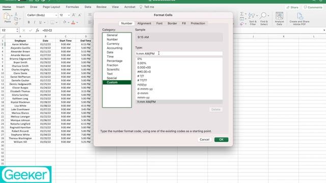 How to calculate hours & minutes from a start and end time in Excel смотреть онлайн