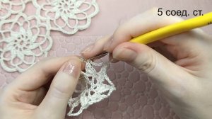 Простой круглый ажурный мотив крючком. Easy Delicate Crochet Pattern