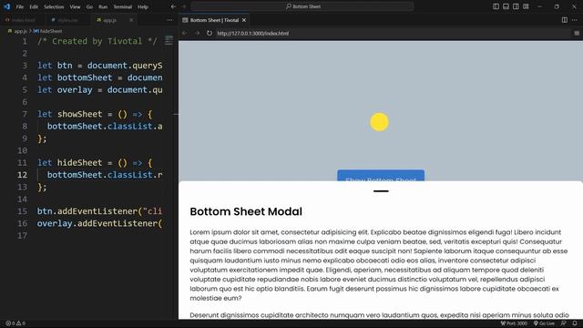 Create A Draggable Bottom Sheet Modal in HTML CSS & JavaScript смотреть онлайн