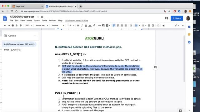 Difference between GET and Post Method in php смотреть онлайн