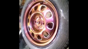 Покраска дисков пигментами хамелеон Красный-оранжевый-жёлтый