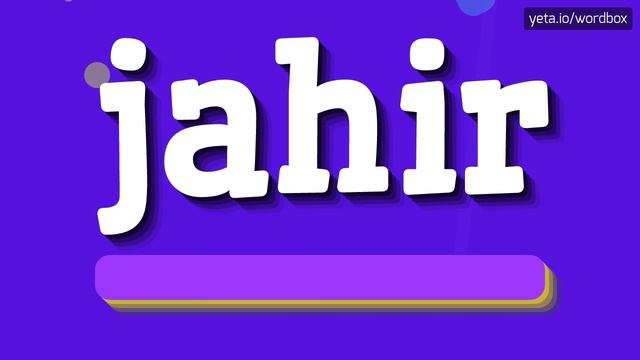 HOW TO SAY JAHIR? #jahir смотреть онлайн