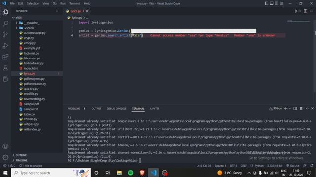 How to get lyrics of any song in python #short #developers смотреть онлайн