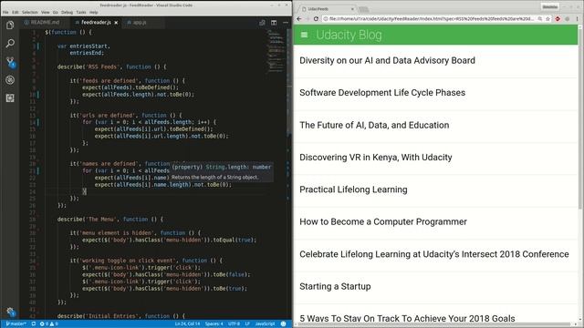 Udacity: Feed Reader Testing using Jasmine смотреть онлайн