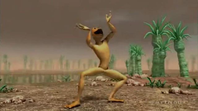 жёлтая лягушка танцует