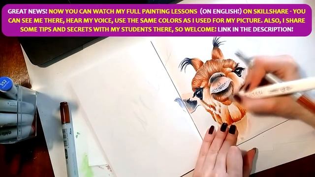 SPEEDPAINT // Giraffe // Copic, SketchMarkers and Touch markers, Stylefile смотреть онлайн