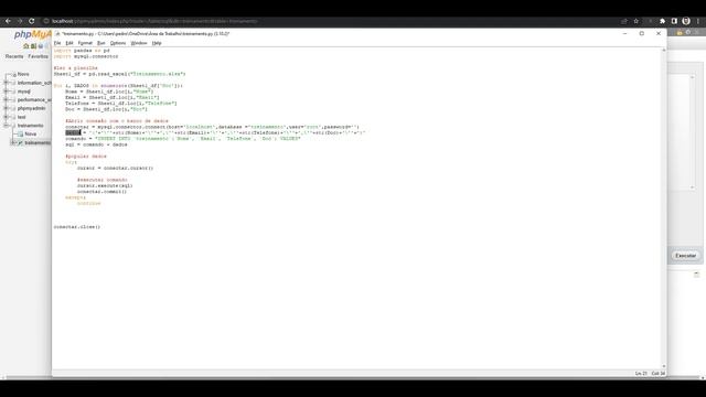 INSERINDO DADOS DO EXCEL NO BANCO DE DADOS - PYTHON (PARTE 1) смотреть онлайн