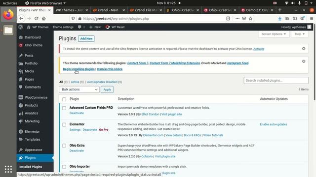 Ohio WordPress Theme Installation and Demo Import смотреть онлайн