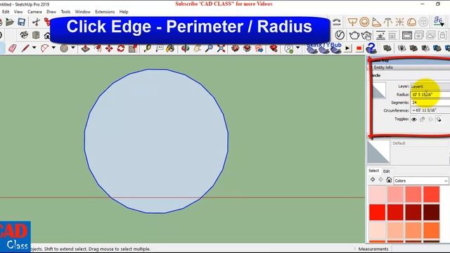 Sketchup measure radius of a Circle смотреть онлайн