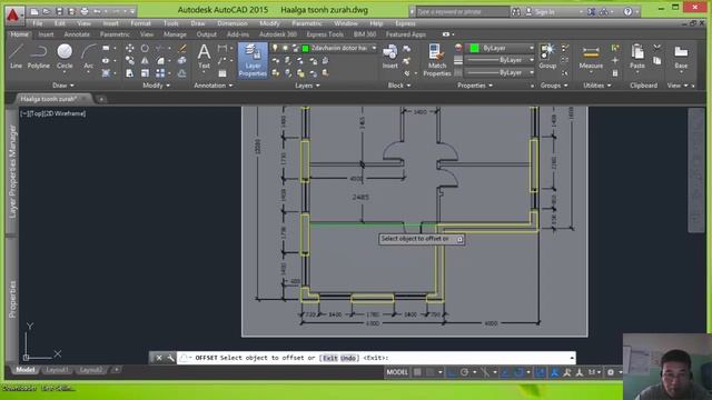 Autocad цуврал хичээл5. 2-р давхрын план зурах смотреть онлайн