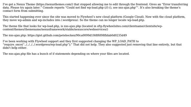 Wordpress: WordPress Nexus Theme front-end editor broken because cannot find wp-load.php смотреть онлайн