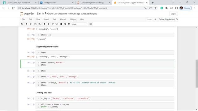 4. LISTS IN PYTHON | ACQUIRING PYTHON CODING SKILLS смотреть онлайн