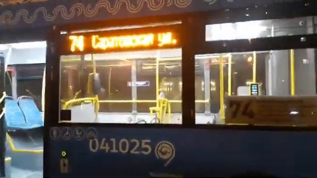 "С наружным оповещением о маршруте!" Автобус ЛиАЗ-4292.60(1-2-1) следует по маршруту 74 смотреть онлайн