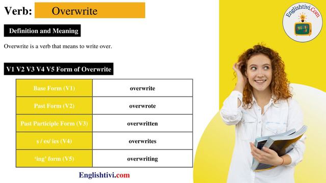 Overwrite V1 V2 V3 V4 V5 Base Form, Past Simple, Past Participle Form of Overwrite | Englishtivi.co смотреть онлайн