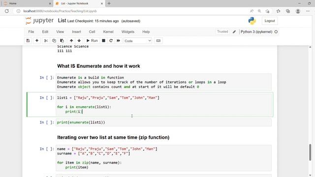 16. Zip and enumerate functions in list. смотреть онлайн