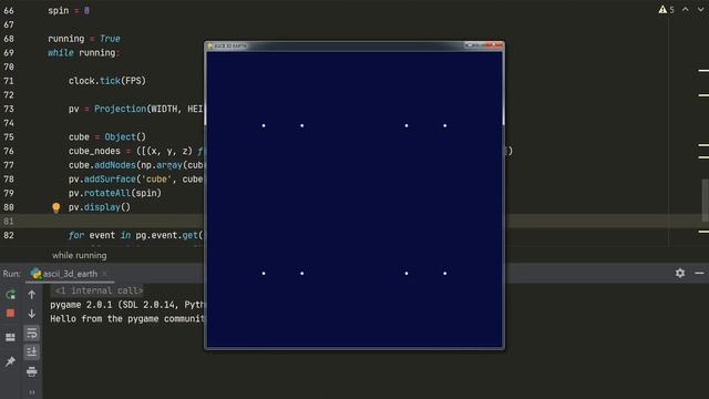 Python/Pygame 3D ASCII Spinning Earth Tutorial смотреть онлайн