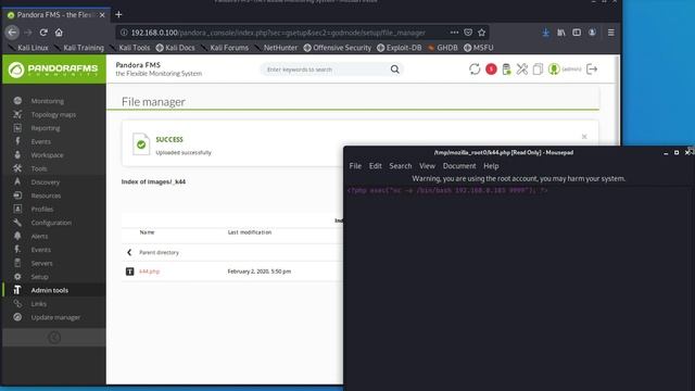 Pandora FMS 742 File Manger PHP file upload + remote code execution demo (CVE-2020-7935) смотреть онлайн