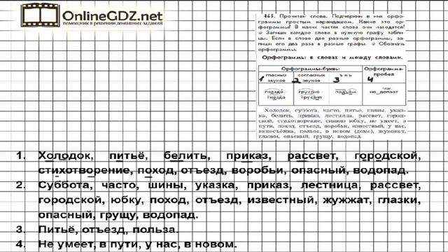 Упражнение 465 — Русский язык 3 класс (Бунеев Р.Н., Бунеева Е.В., Пронина О.В.) Часть 2 смотреть онлайн