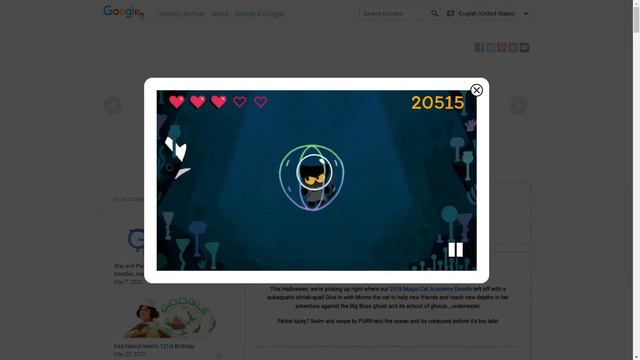 Google Doodle Games 2: Halloween 2020 (Magic Cat Academy 2) смотреть онлайн
