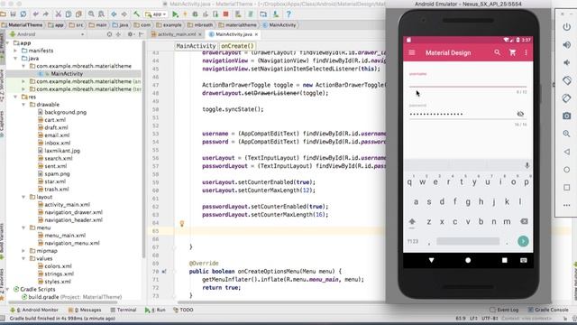 16 Android Material Design- Android EditText Username and Password 3/3 смотреть онлайн