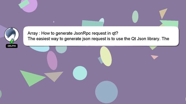 Array : How to generate JsonRpc request in qt? смотреть онлайн