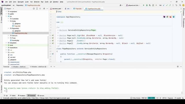 Генерируем первую сущность для базы данных в Symfony смотреть онлайн