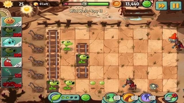 Plants vs Zombies 2: Wild West Day 11 Walkthrough смотреть онлайн