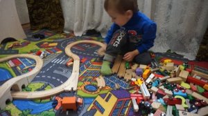 Тимур Строит Огромную Деревянную Железную Дорогу Деревянная Дорога С Поездом и Вагонами