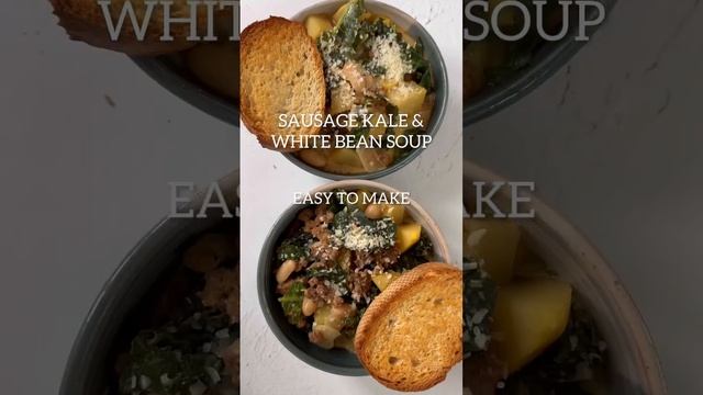 Sausage Kale White Bean Soup #healthyrecipes #mealprep #mealprepping #easyrecipe #trending #soup